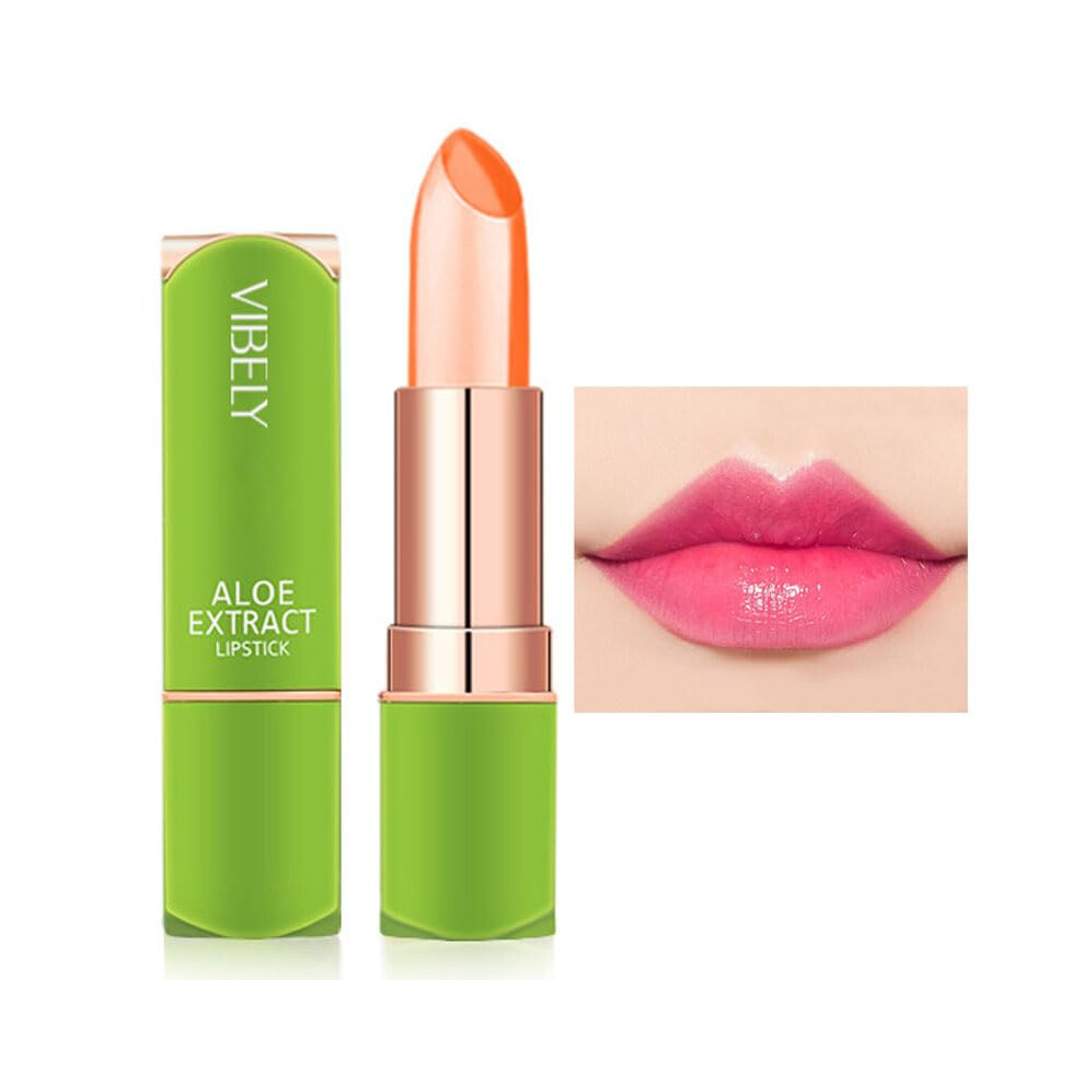 Green/Pink Color Changing Lip Balm With Ph Reactive Aloe Vera, Hydrating Long Lasting Jelly Lipstick Tube 04#Dating