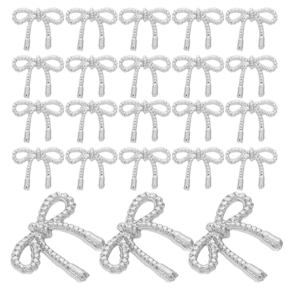 30pcs Butterfly and Bowknot Nail Charms Alloy Studs with Rhinestones for DIY Nail Art Decorations