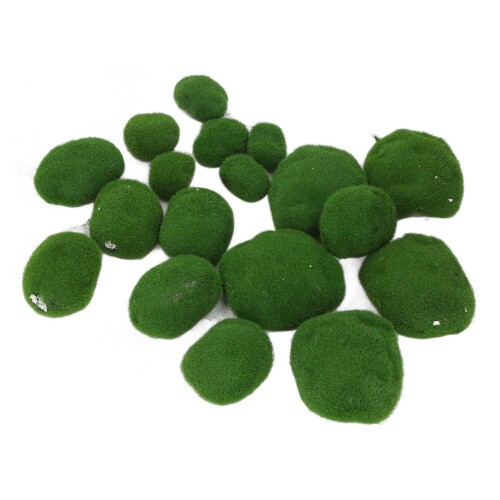 Faux Moss Covered Stones 18 Quantity