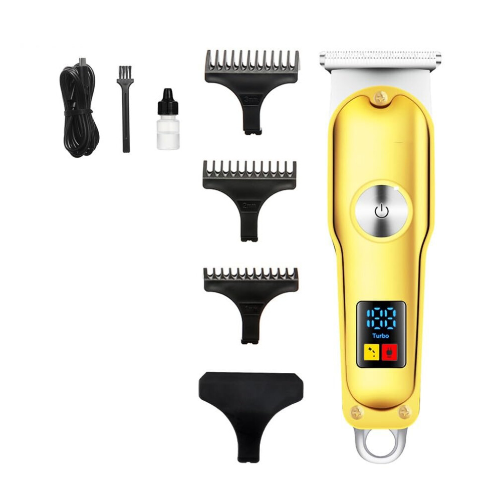 Professional Hair Clipper for Men Cordless All Metal LCD Beard Trimmer Fast Charging Low Noise