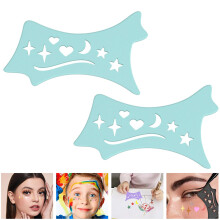 2Pcs Reusable Eyeliner Stencil Kit, Multifunctional Eye Makeup Tool for Winged Looks, Blue