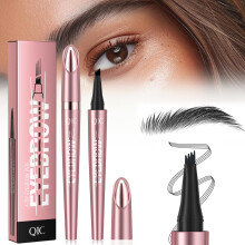 Microblading Eyebrow Pencil Black 4 Tip Waterproof Long Lasting Natural Hairlike Brow Pen