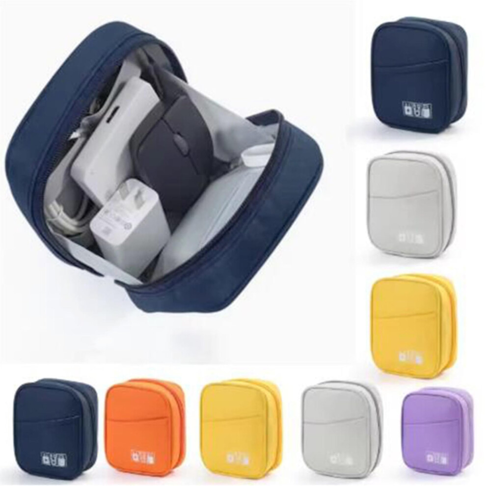Cable Organizer Bag Durable Oxford Travel Electronics Accessories Pouch Navy Blue Compact Size 9169991685175
