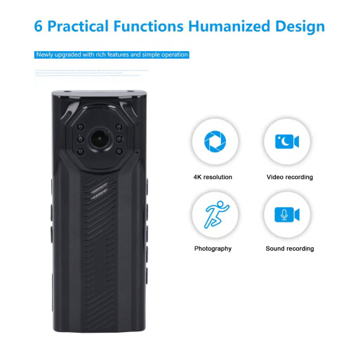 4K Body Worn Camera with 1.3" TFT Display, 128GB Support, Night Vision 1
