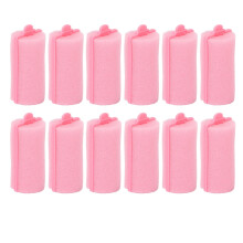 12pcs Soft Foam Hair Rollers for Sleep, No Heat Sponge Curlers Overnight Styling Pink