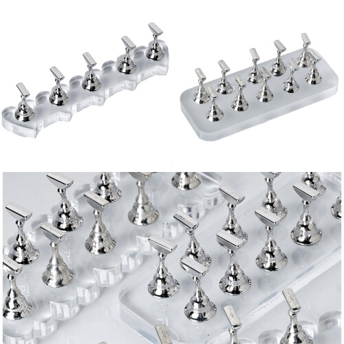 Nail Art Practice Stand with Stable Platform and Crystal Holder for Acrylic Tip Training 1