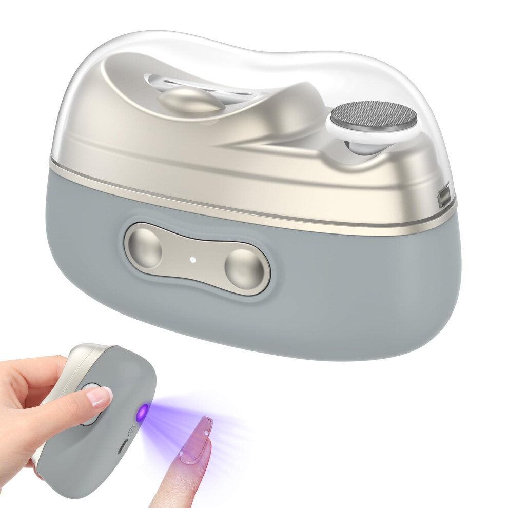 Light Electric Nail Clipper 4In1 Nail Care Automatic Trimmer With Uv Polisher, Usbc Charging