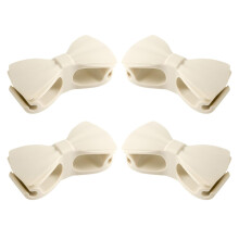 4Pcs Silicone Cable Organizer Set Bowknot Shape Cord Holder for Kitchen Tangle Cable Management White