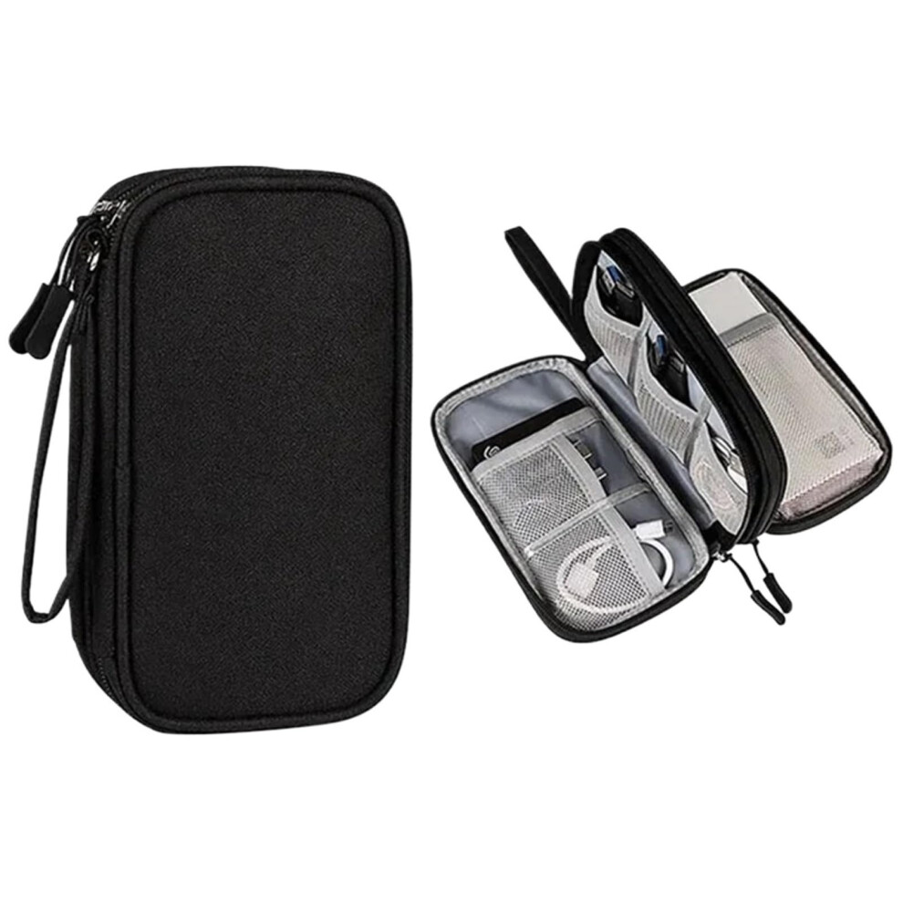 Cable Organizer Bag 2 Pack Waterproof Double Layer Electronics Travel Case With Multiple Compartments 9113335819658