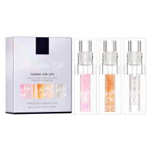 Plumping Lip Oil Set with Deep Hydration and NonSticky Gloss Finish, 3 Shades Pink Coral Clear