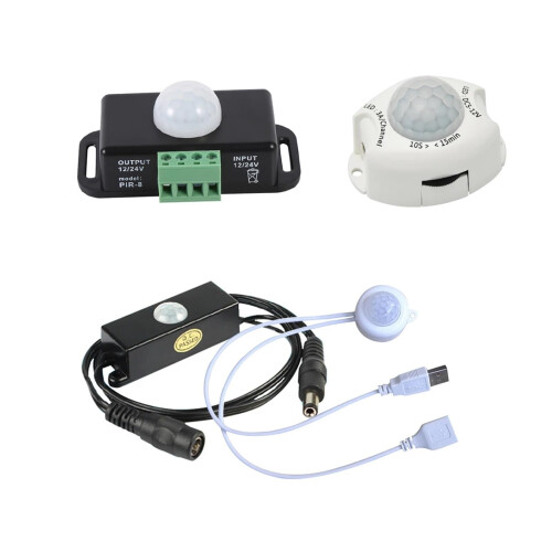 PIR Motion Sensor Switch for LED Light Bar, 12V DC5V24V Photosensitive Controller 1