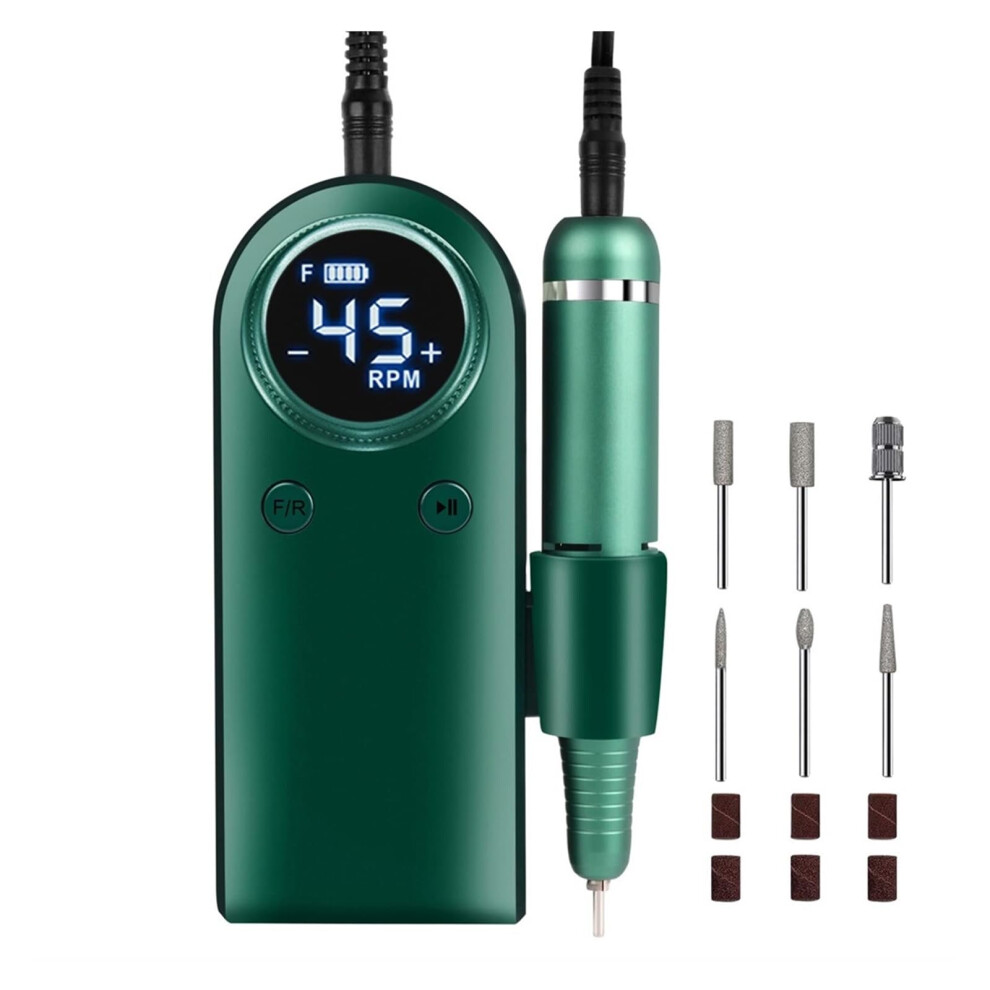 Electric Nail Drill 45000 RPM Rechargeable Cordless File for Acrylic Gel Nails Manicure Pedicure