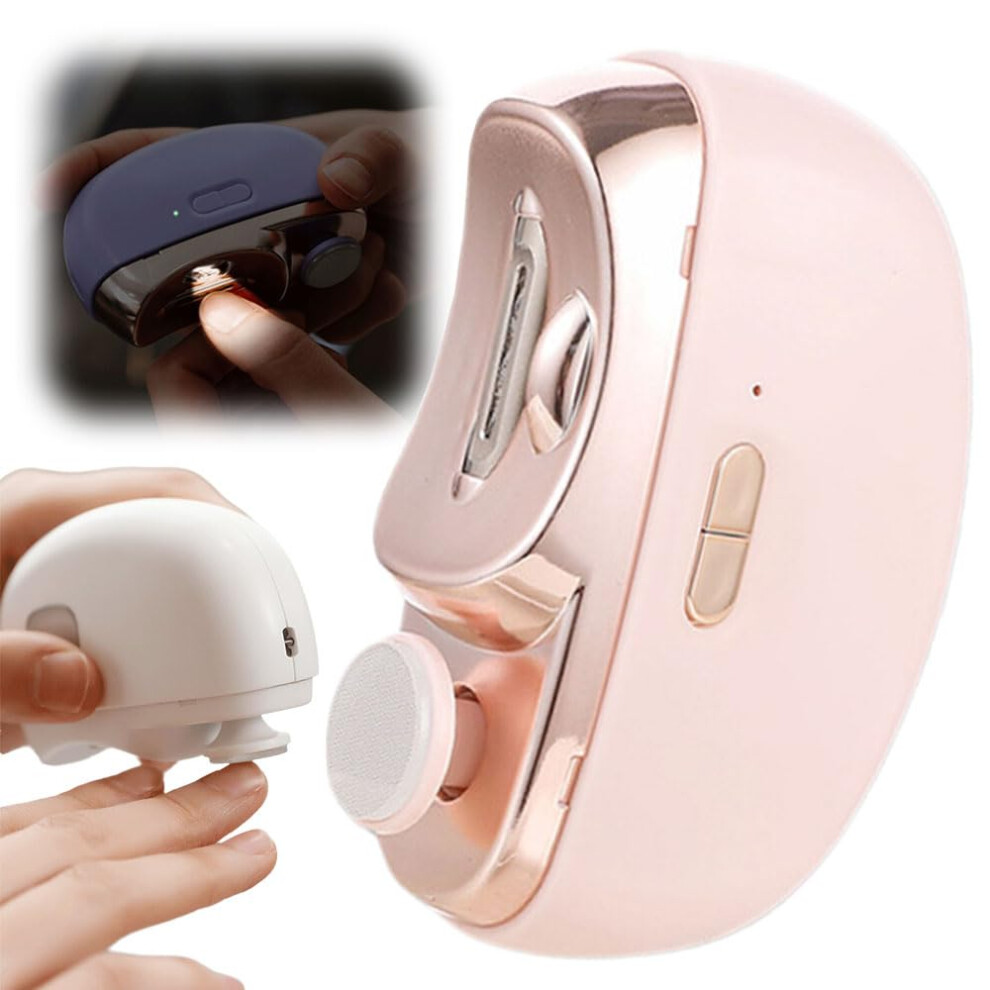 Electric Nail Clipper and Trimmer with Dual Speed, Rechargeable, Ergonomic Grip, Pink for All Ages