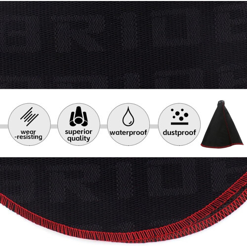 Black Universal Car Shift Boot Cover Dustproof Waterproof Gear Shift Knob Protector Fabric 2