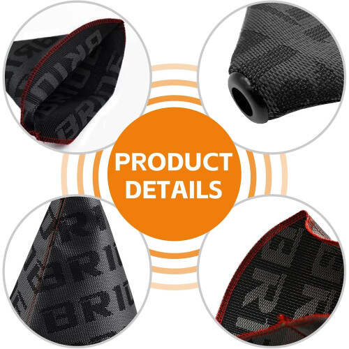 Black Universal Car Shift Boot Cover Dustproof Waterproof Gear Shift Knob Protector Fabric 1
