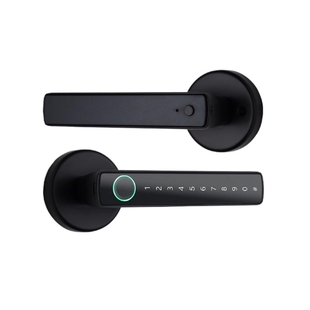 Smart Fingerprint Door Lock With Keypad, App Control, Mechanical Key Backup, 50 User Access, Black 9113335819818
