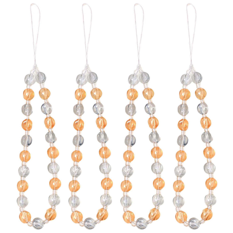 4Pcs Crystal Bead Phone Charm Set, Cute Beaded Wrist Strap For Phones, Bags And Cameras 9113335819962