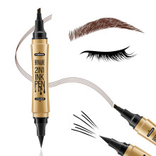 Dual Ended Eyebrow Pencil and Eyeliner Pen with 4 Prong Brow Tip and Precise Long Lasting Felt Tip