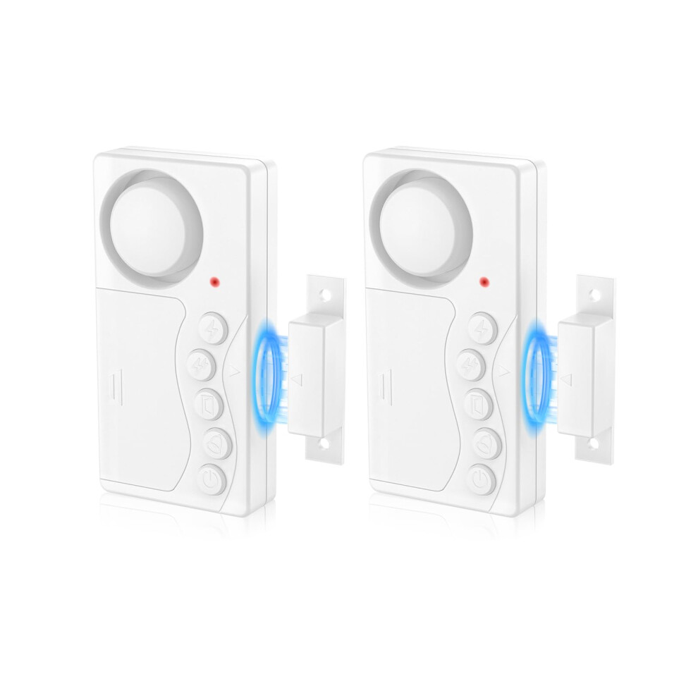 Door And Window Alarm 2 Pack With Adjustable Delay, Loud 108Db Magnetic Sensor For Home Safety 9113335820029