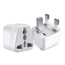 2 Pack UK to US Travel Adapter, Universal Plug Converter for Over 200 Countries (White)