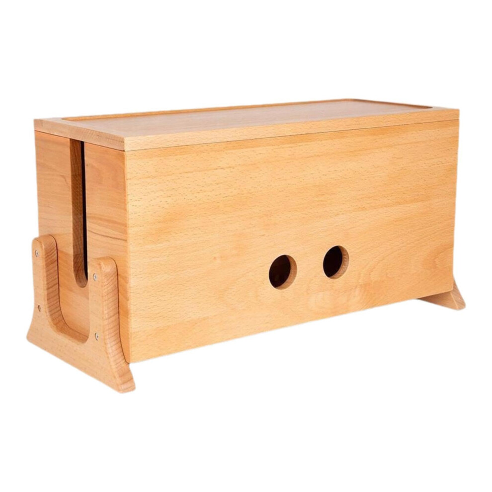 Wooden Cable Management Box Cord Organizer For Desk Tv With Lid, Clutter Reduction And Safety 9113335820258