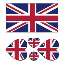 10pcs Waterproof HeartShaped UK Flag Temporary Face Tattoos for Sports Events, Lasts 5 Days