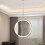 Round Gold LED Bathroom Mirror with ThreeTone Lighting, Ceiling Mounted Vanity, 40cm Diameter 1