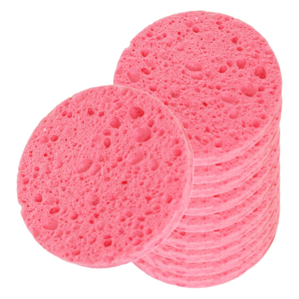 Pink Facial Cleansing Sponge Pads 10Pcs For Gentle Makeup Removal And Deep Pore Daily Skincare