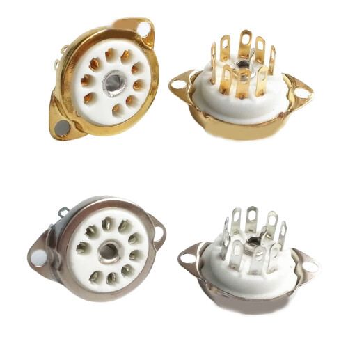 5PCS B9A Ceramic 9 Pin PCB Tube Socket for 12AX7 12AT7 12AU7 ECC83 ECC82 E88CC 6922 1