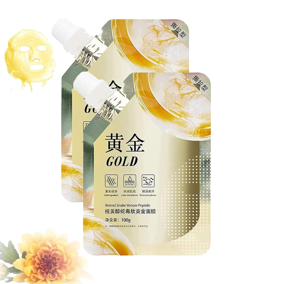 Gold Peel Off Face Mask With Retinol For Blackhead Removal, Deep Pore Cleansing And Brightening