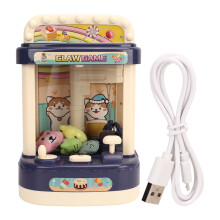 Retro Carnival Music Claw Toys Game, Mini Vending Machine With LED Lights Sound Effects Electronic Prize Dispenser Adjustable Volume60Second