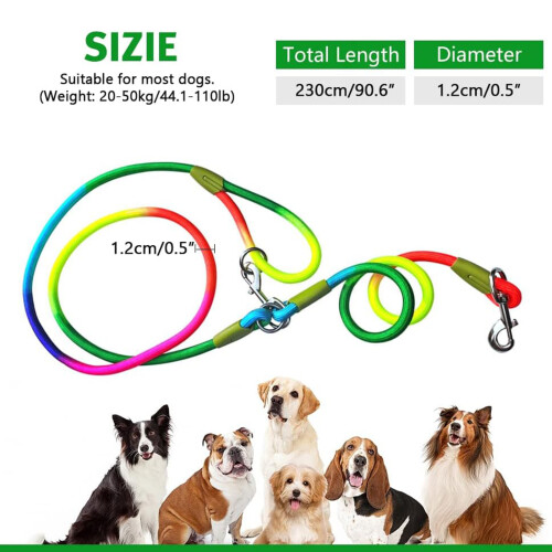 Hands-Free Nylon Dog Leash with Reflective Stitching, Adjustable, 90x4cm 2