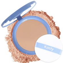 Face Powder Golden Beige Compact with Oil Control Matte Coverage Waterproof Long Lasting Setting Powder