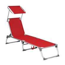 Tumbona reclinable plegable de aluminio con tela textilene y cojín parasol