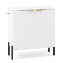 Buffet - HELLOSHOP26 - Lot de 2 - 70x37x78 cm - Blanc - Aluminium - Anti-basculement