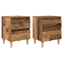 Nachtkastjes - HELLOSHOP26 - Set van 2 - Met lade - Industriële rustieke stijl - 40x35x50 cm