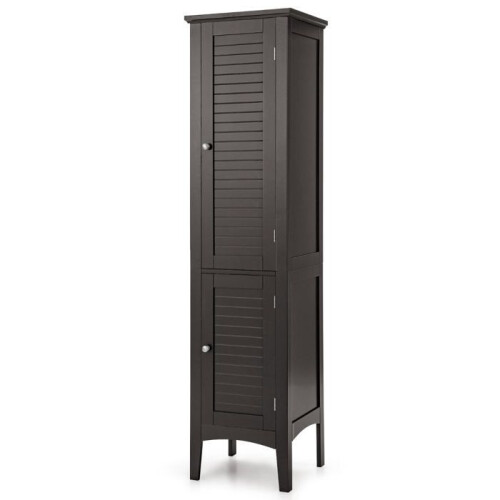 Mobile da bagno - HELLOSHOP26 - Slim - Marrone - 37x37x160 cm - 5 ripiani