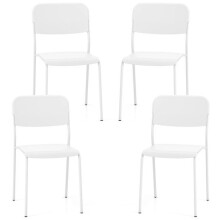 Sedie da giardino - HELLOSHOP26 - Moderne - Impilabili - Bianco - PP e metallo