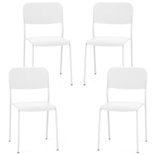 Tuinmeubels - HELLOSHOP26 - Modern - Stapelbaar - Wit - PP &amp; metaal