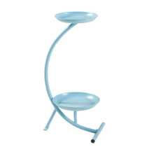 Porte-plantes - HELLOSHOP26 - style intemporel - 2 étagères - métal - bleu clair