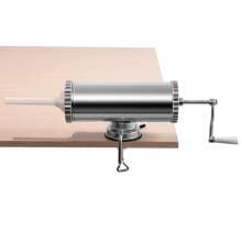 Riempitore di salsicce - HELLOSHOP26 - 2,5 kg - Alluminio - 3 beccucci 15/19/22 mm - Fissaggio tavolo