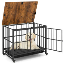 Cassa per cane - HELLOSHOP26 - 97x64x75 cm - Pieghevole - Vassoio rimovibile - 4 ruote bloccabili