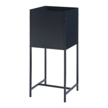 Support de plantes - HELLOSHOP26 - 70 x 30 x 30 cm - métal - bac intégré - noir