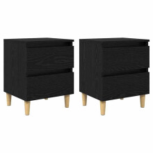 Nachtkastjes - HELLOSHOP26 - Nachtkastje - Zwart - 1 lade - 40x35x50 cm