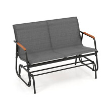 Bancos de jardim - HELLOSHOP26 - 74x115x84 cm - Balanço fluido - Braços em teca - Tecido respirável