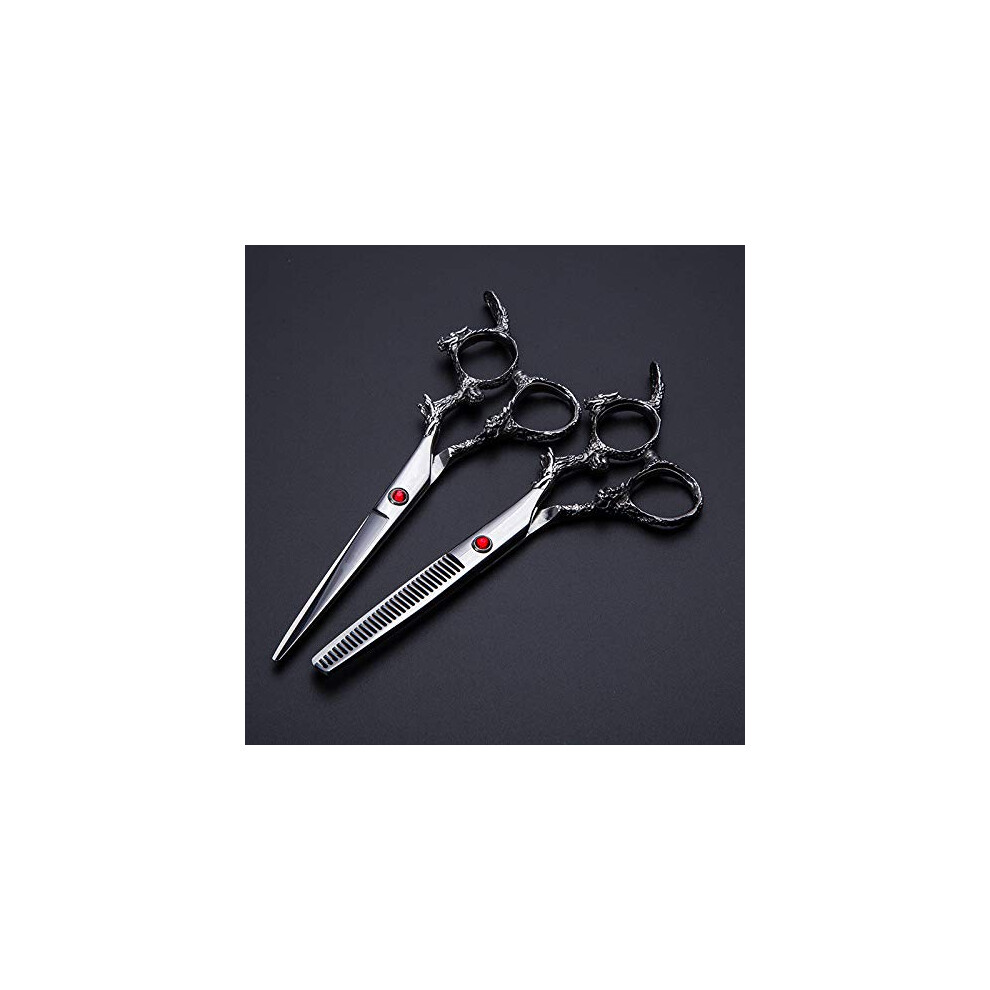 6 Inch Hair Cutting Scissors Kit with 440C Stainless Steel, UltraSharp Blades and Barber Thinning Shears