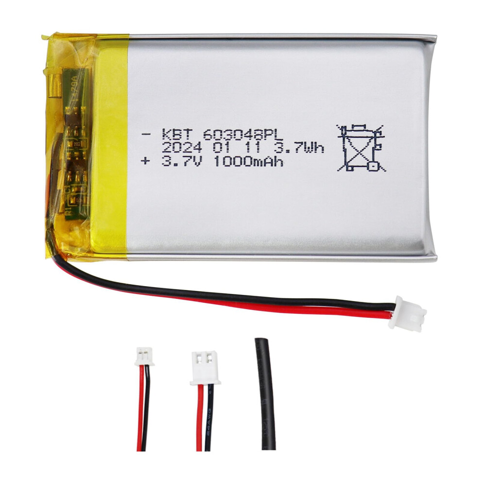 3.7V 1000Mah Lipo Rechargeable Lithium Polymer Battery 603048Pl With Jstcompatible Connector For Electronics 9092120585025
