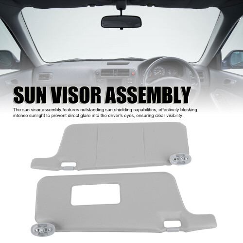 Grey Sun Visor Assy Pair for Civic 1996-2001, ABS + Glass 2