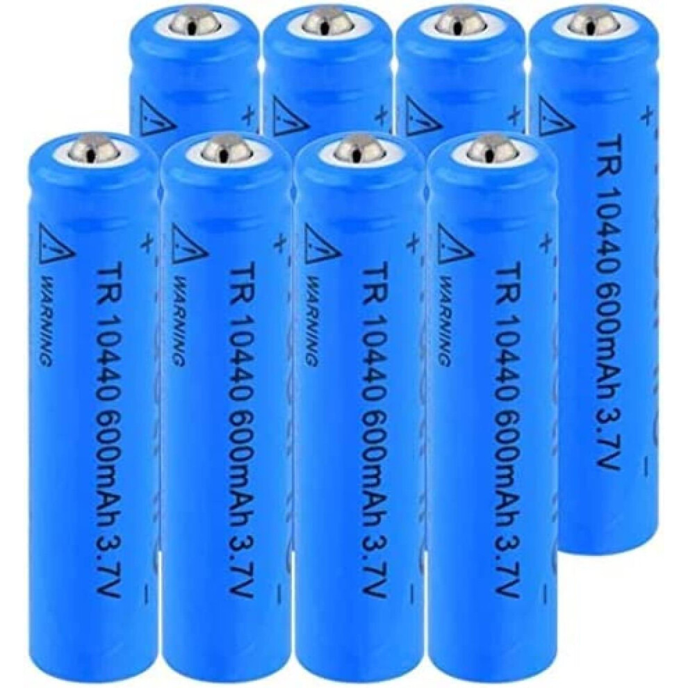 8Pcs 10440 3.7V 600Mah Liion Rechargeable Batteries For Led Flashlights Longlasting Power 9092120585087