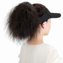 Girls Baseball Hat Wig with Curly Hairpiece, Instant Natural Hairstyle, Adjustable Fashion Cap